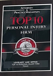 Attorney and Practice Magazine Top 10 Personal Injury Firm 2022